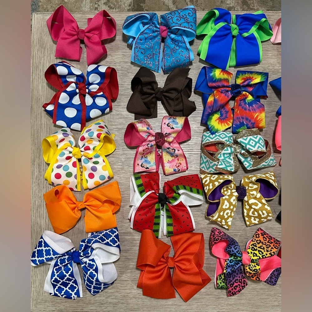 Polka Dot Mega Hair Bow - Blue, White & Red-bundle 2 or more & save on ship - Picture 5 of 7